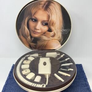 Lady Norelco Home Beauty Salon Shaver/Manicure/Massage/Trim Set Case Tested VTG